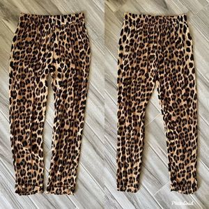 Zara Leopard Print Joggers - Brown and Black